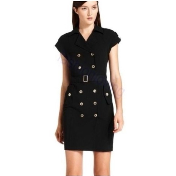 Black Calvin Klein double breasted belt dress - Picture 1 of 5
